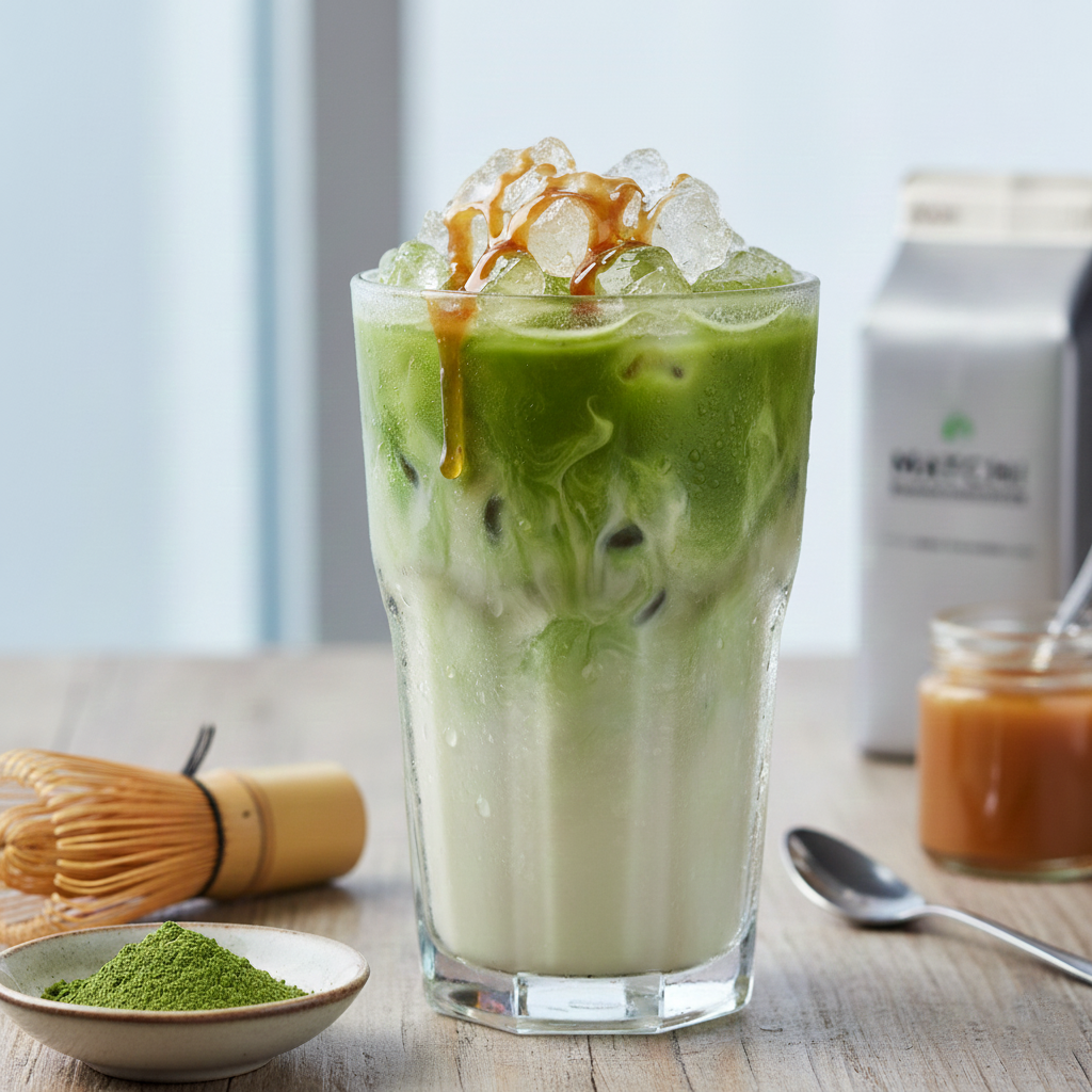 The Ultimate Recipe to Prepare Honey Caramel Matcha Latte at Home.