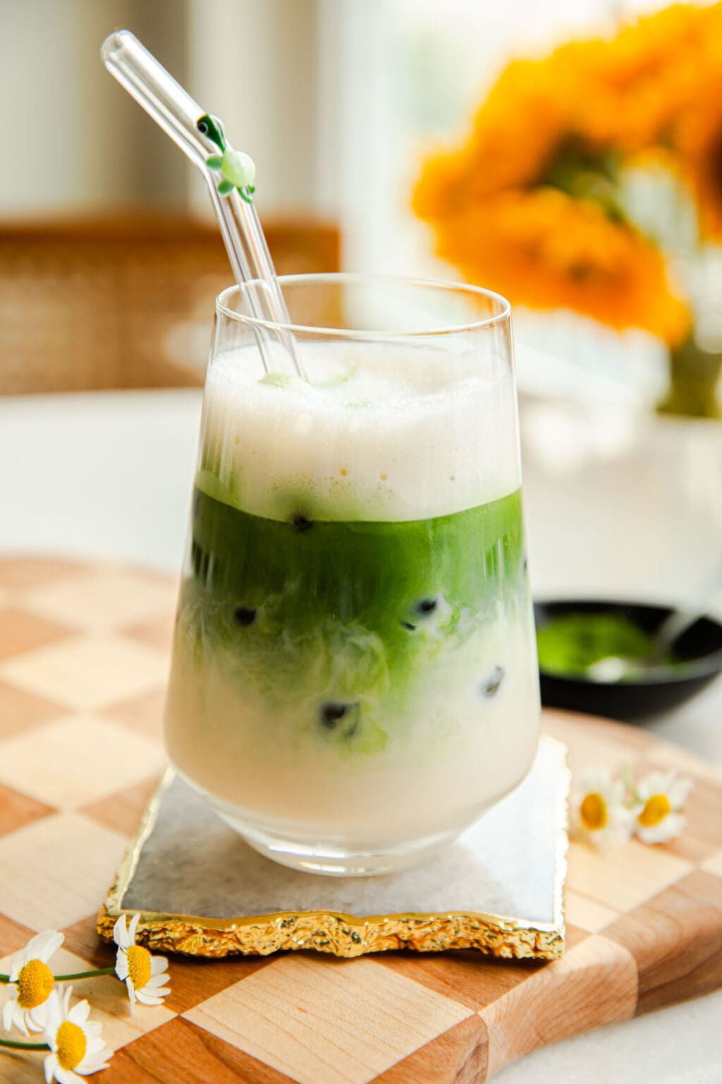 Making Iced Matcha Latte at Home