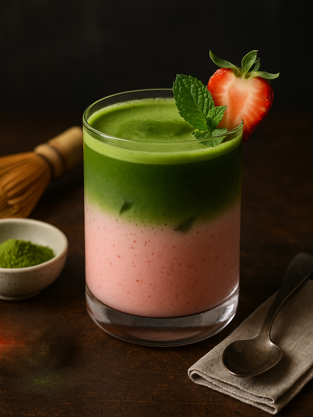Prepare Strawberry Matcha Latte at Home