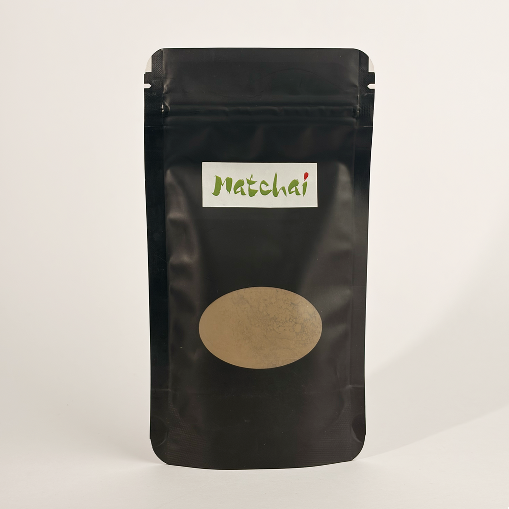 Black coffee packaging with 'Hatchai' label on a white background