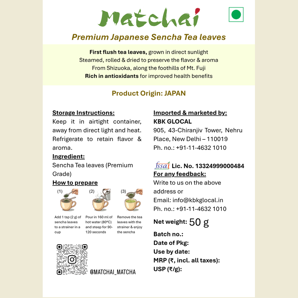 Japanese Sencha Tea leaves (Premium grade)